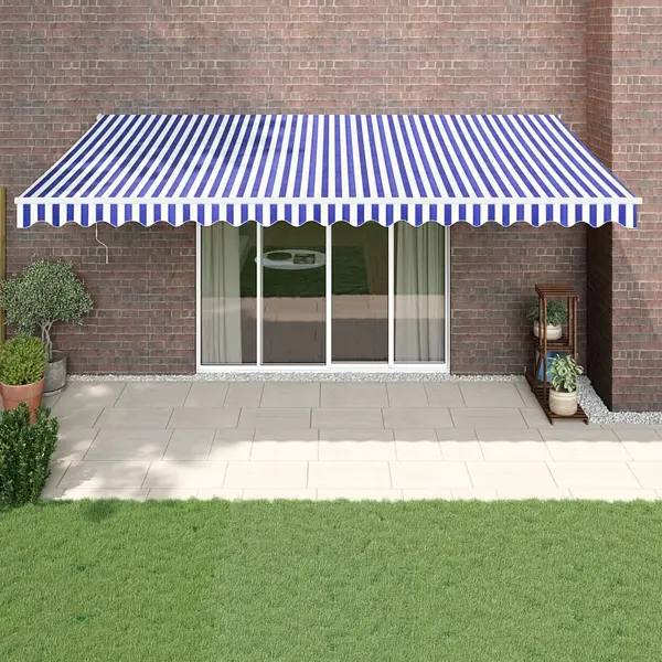 Gossi copertina retractabila automata, albastru si alb, 5x3 m