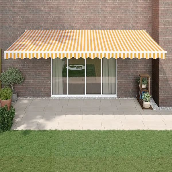 Gossi copertina retractabila automata, galben si alb, 5x3 m