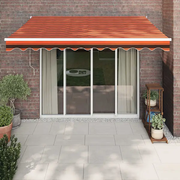 Gossi copertina retractabila automata, portocaliu si maro, 3,5x2,5 m