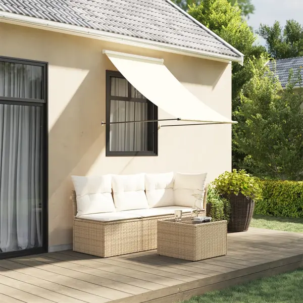 Gossi copertina retractabila, crem, 150x150 cm, tesatura si otel