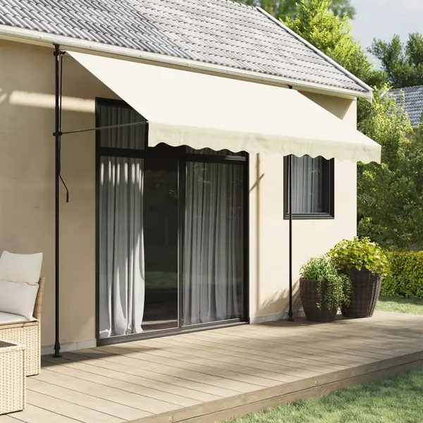 Gossi copertina retractabila, crem, 300x150 cm, tesatura si otel