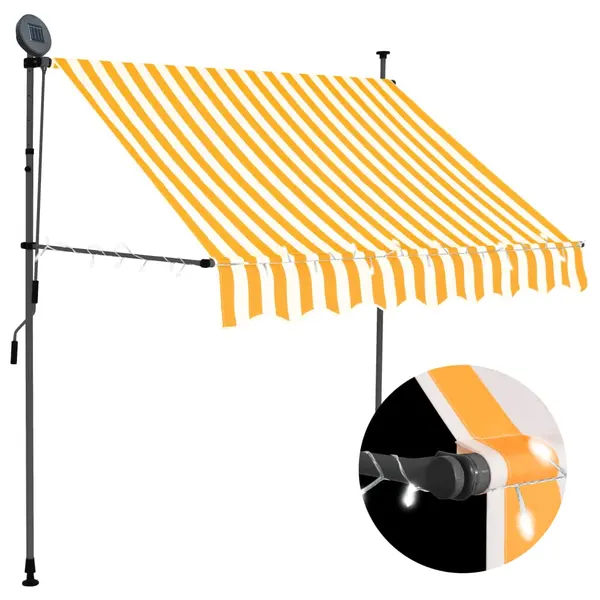 Gossi copertina retractabila manual cu led, alb & portocaliu, 100 cm