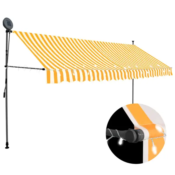Gossi copertina retractabila manual cu led, alb & portocaliu, 350 cm