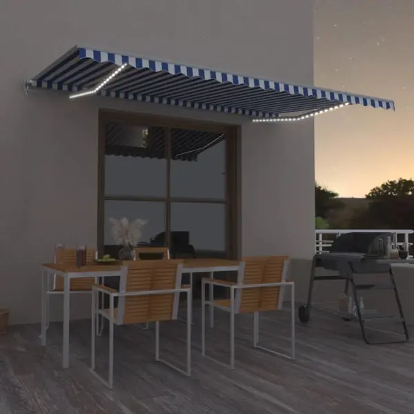 Gossi copertina retractabila manual cu led, albastru&alb, 500x350 cm