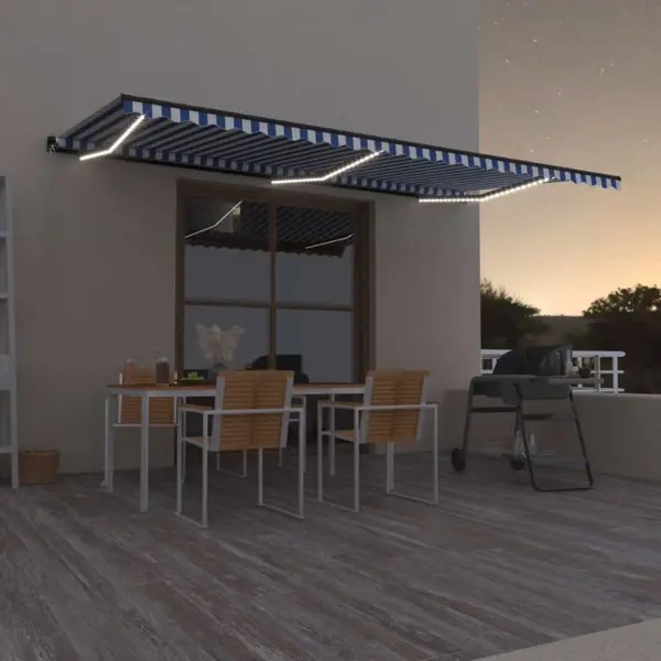 Gossi copertina retractabila manual cu led albastru si alb 600x300 cm