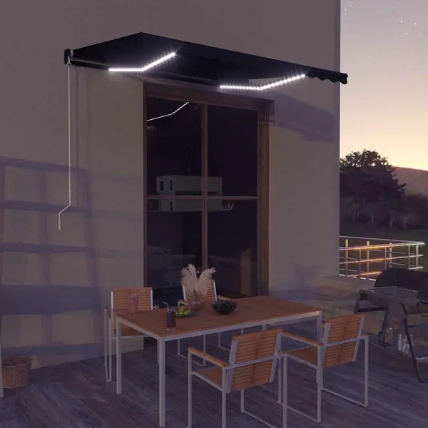 Gossi copertina retractabila manual cu led, antracit, 350 x 250 cm