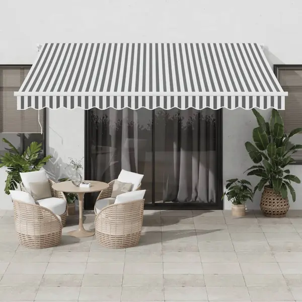 Gossi copertina retractabila manual cu led, antracit/alb, 400x350 cm