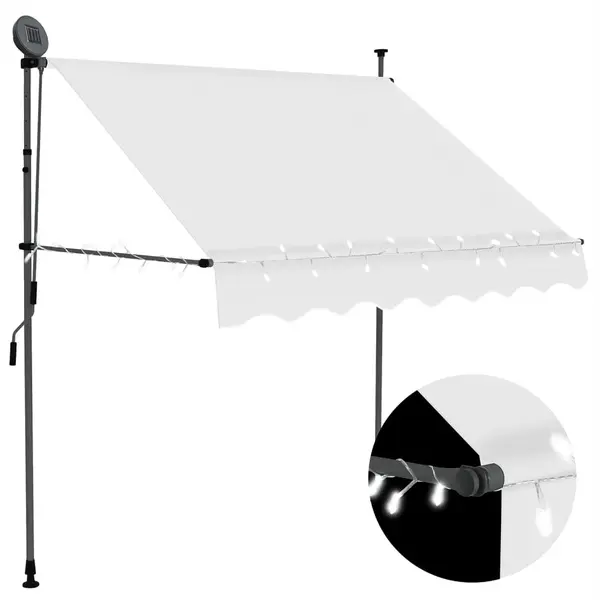 Gossi copertina retractabila manual cu led, crem, 200 cm