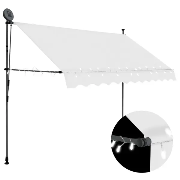 Gossi copertina retractabila manual cu led, crem, 300 cm
