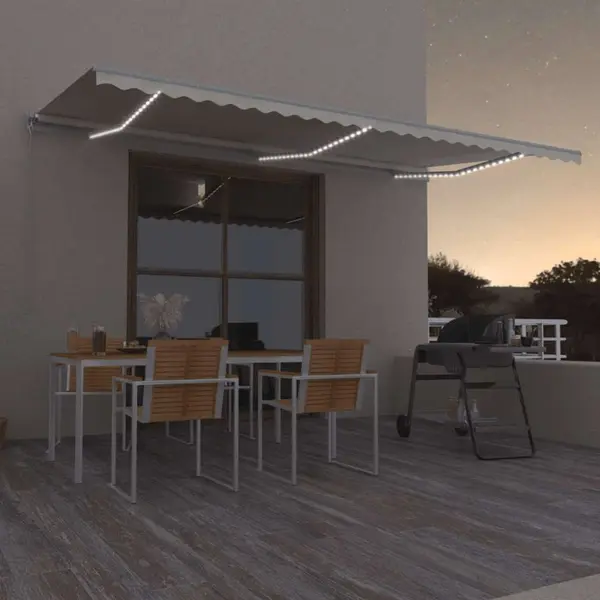 Gossi copertina retractabila manual cu led, crem, 600x300 cm