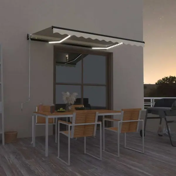 Gossi copertina retractabila manual cu led, galben si alb, 350x250 cm