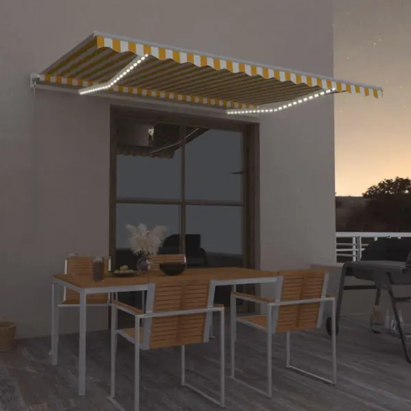 Gossi copertina retractabila manual cu led, galben si alb, 400x350 cm