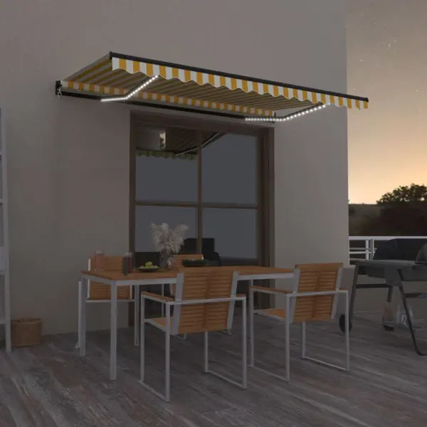 Gossi copertina retractabila manual cu led, galben si alb, 450x350 cm