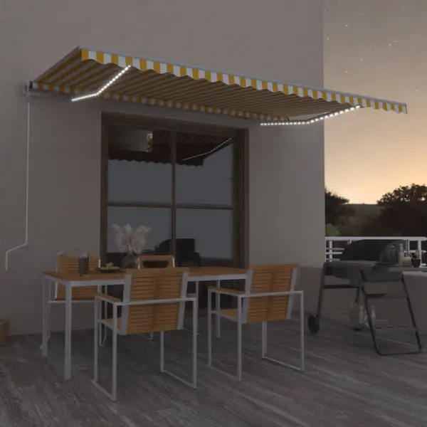 Gossi copertina retractabila manual cu led, galben si alb, 500x350 cm