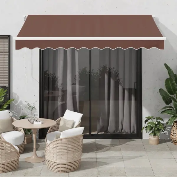 Gossi copertina retractabila manual cu led, maro, 300x250 cm
