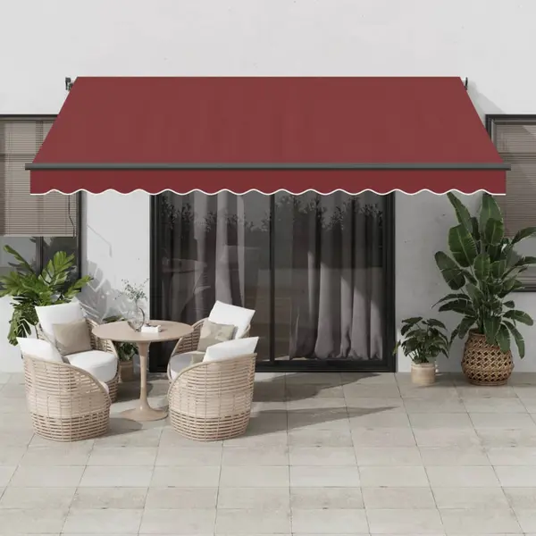 Gossi copertina retractabila manual cu led-uri, visiniu, 400x300 cm