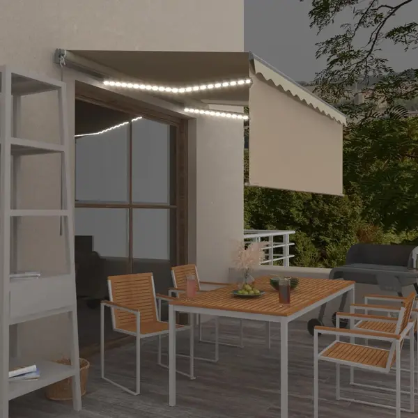 Gossi copertina retractabila manual cu stor&led, crem, 3x2,5 m
