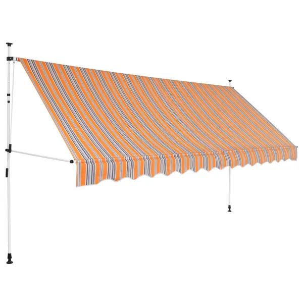 Gossi copertina retractabila manual, dungi galben si albastru, 350 cm