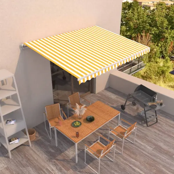 Gossi copertina retractabila manual, galben si alb, 450x350 cm