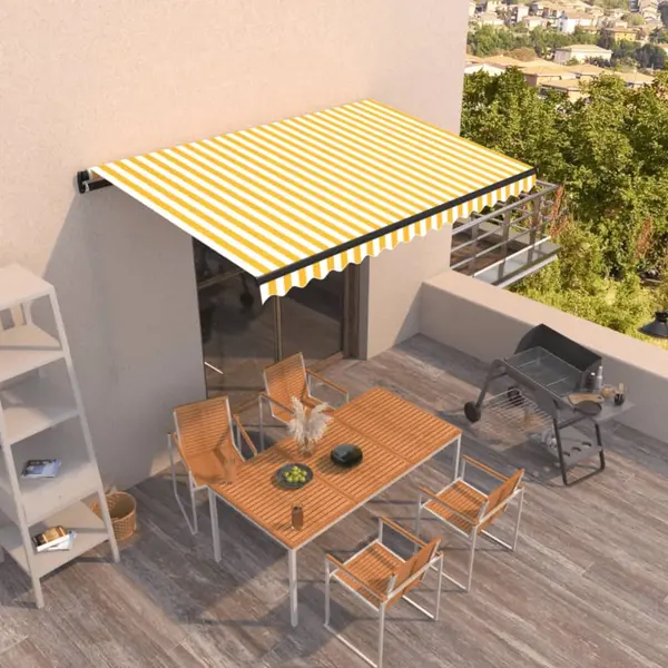 Gossi copertina retractabila manual, galben si alb, 450x350 cm