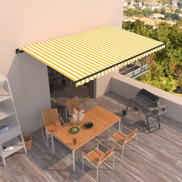 Gossi copertina retractabila manual, galben si alb, 500x300 cm