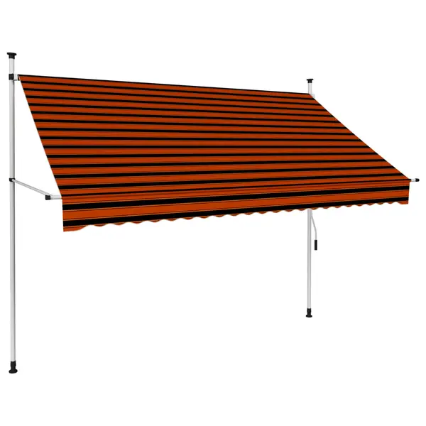 Gossi copertina retractabila manual, portocaliu si maro, 250 cm