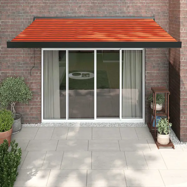 Gossi copertina retractabila portocaliu/maro 3x2,5 m, textil/aluminiu