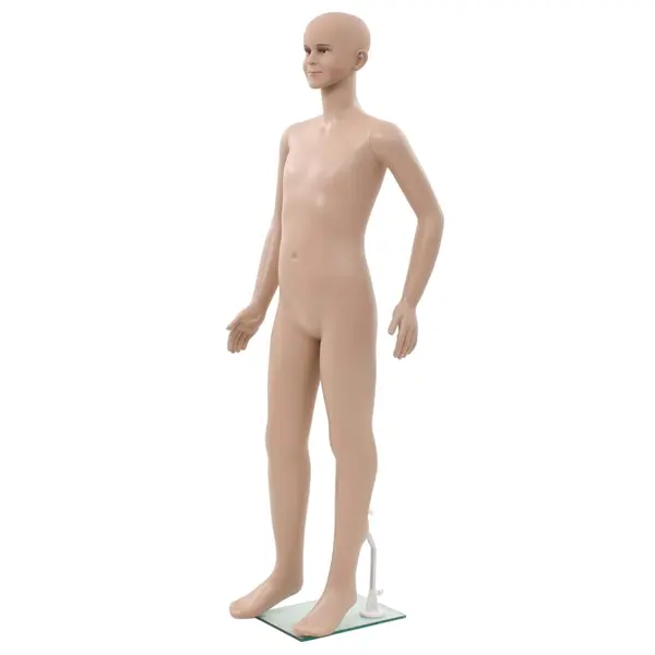 Gossi corp manechin copil, cu baza din sticla, bej, 140 cm