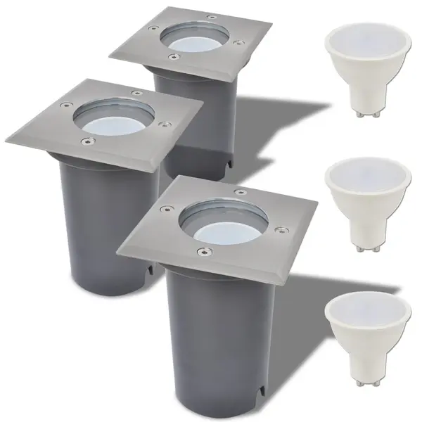 Gossi corpuri de iluminat led pentru sol 3 buc patrate