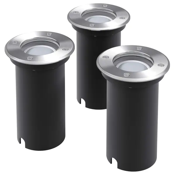 Gossi corpuri de iluminat led pentru sol, exterior, rotunde, 3 buc.