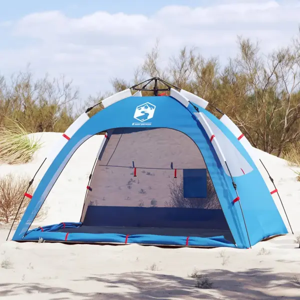 Gossi cort camping 2 persoane albastru azur impermeabil setare rapida