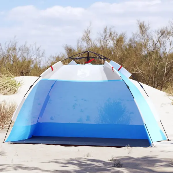 Gossi cort camping 2 persoane albastru azur impermeabil setare rapida