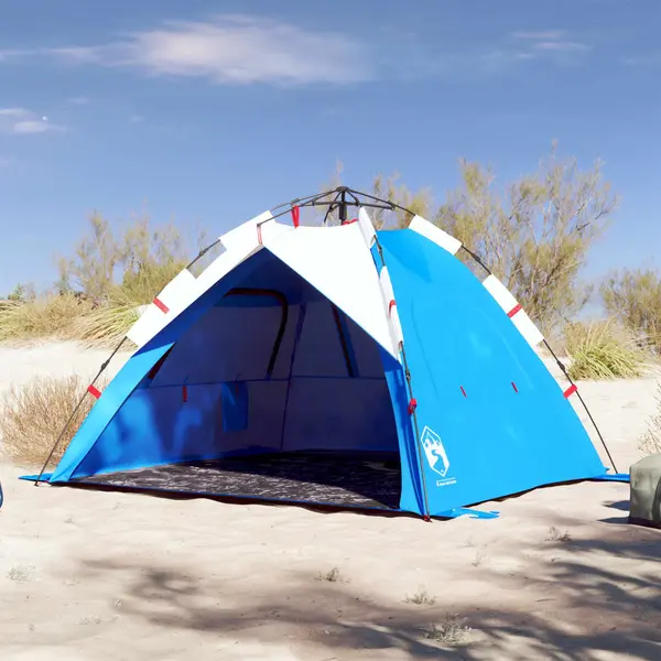 Gossi cort camping 3 persoane albastru azur impermeabil setare rapida