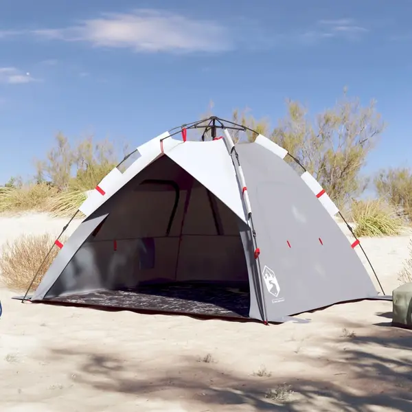 Gossi cort camping 3 persoane gri impermeabil setare rapida