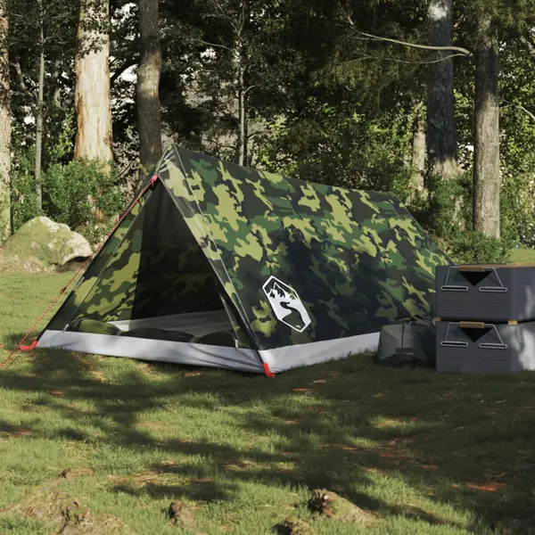 Gossi cort camping pentru 2 persoane, camuflaj, impermeabil