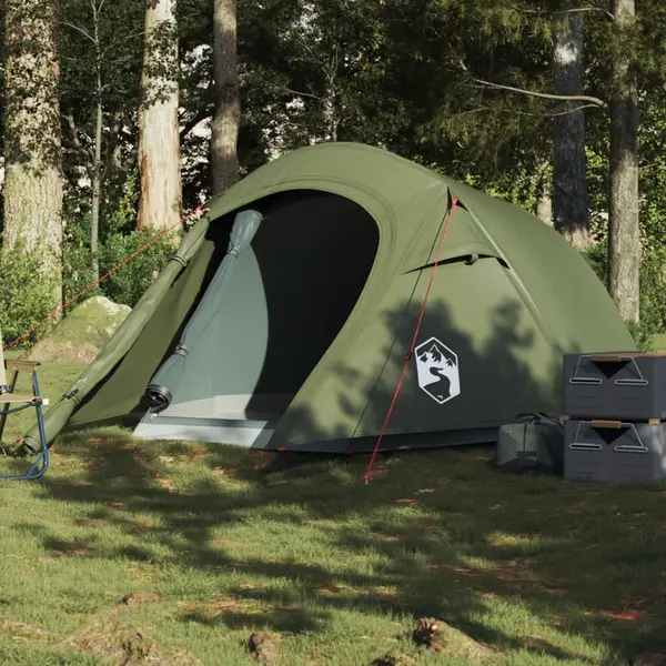 Gossi cort camping tunel pentru 3 persoane verde masliniu impermeabil