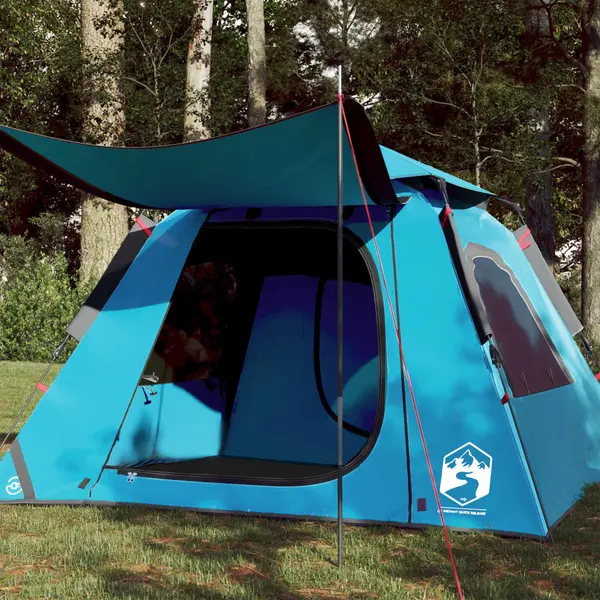 Gossi cort de camping cupola 4 persoane, setare rapida, albastru