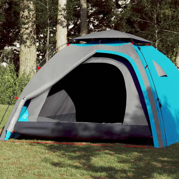 Gossi cort de camping cupola 4 persoane, setare rapida, albastru