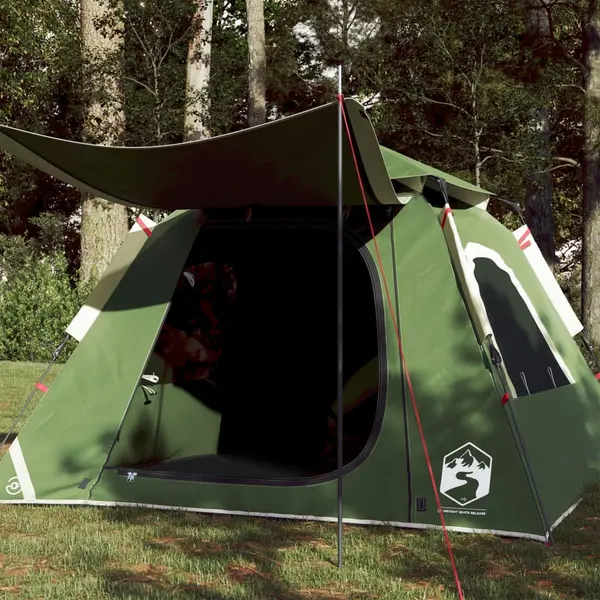 Gossi cort de camping cupola 4 persoane, setare rapida, verde