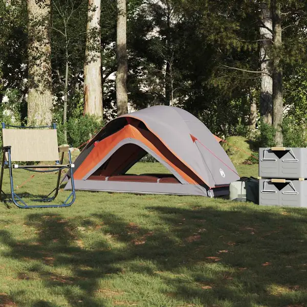 Gossi cort de camping pentru 1 persoana, gri/portocaliu, impermeabil