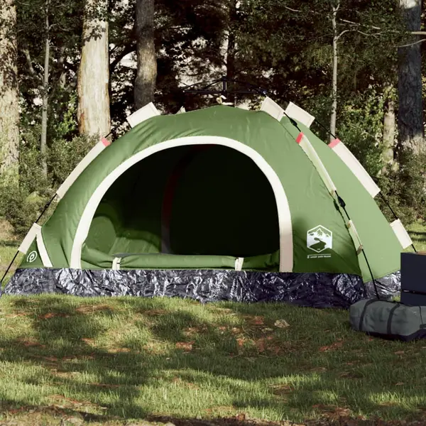 Gossi cort de camping pentru 4 persoane, setare rapida, verde