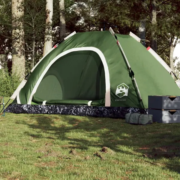 Gossi cort de camping pentru 5 persoane, eliberare rapida, verde
