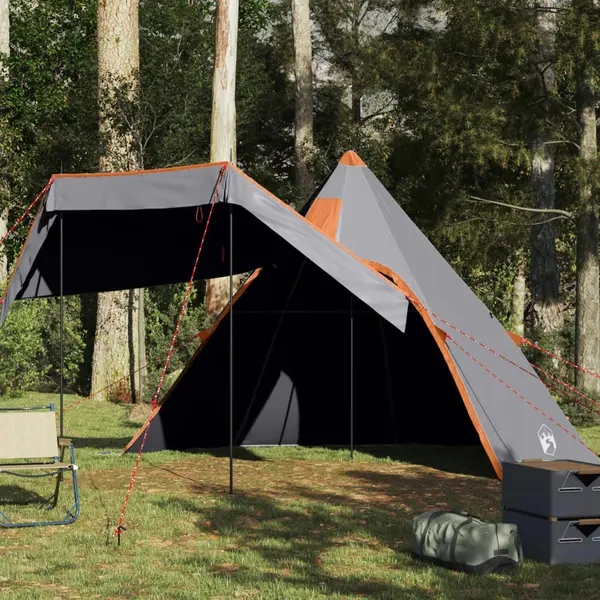 Gossi cort de camping tipi pentru 5 persoana, gri, impermeabil