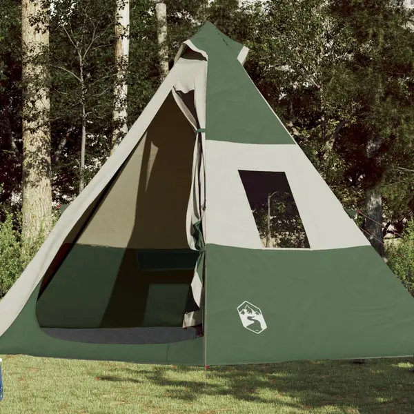 Gossi cort de camping tipi pentru 7 persoane, verde, impermeabil