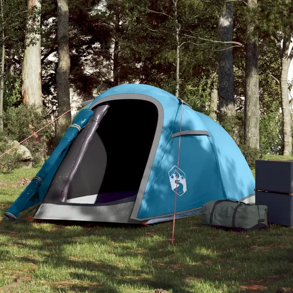 Gossi cort de camping tunel pentru 2 persoane, albastru, impermeabil