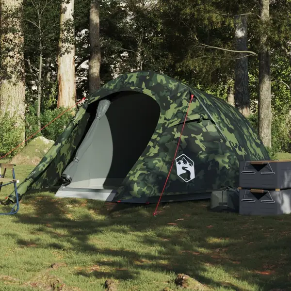 Gossi cort de camping tunel pentru 3 persoane, camuflaj, impermeabil