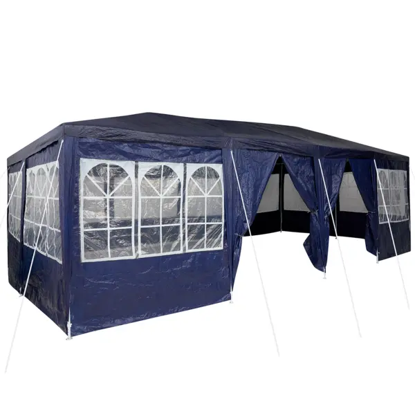 Gossi cort de petrecere cu 12 pereti laterali albastri 8x4 m pe