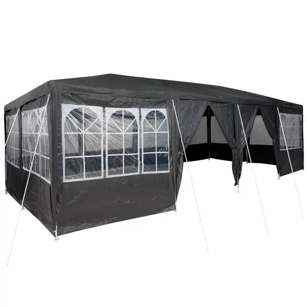 Gossi cort de petrecere cu 12 pereti laterali antracit 8x4 m pe