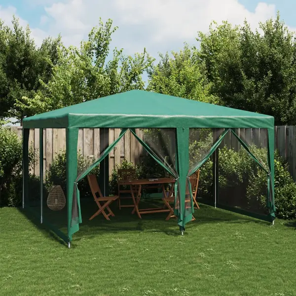 Gossi cort de petrecere cu 8 pereti din plasa, verde, 4x4 m, hdpe