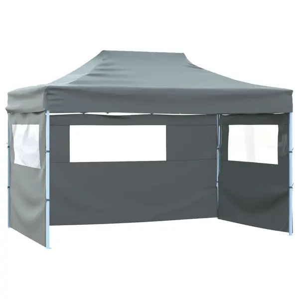 Gossi cort de petrecere pliabil cu 3 pereti, antracit, 3 x 4 m, otel
